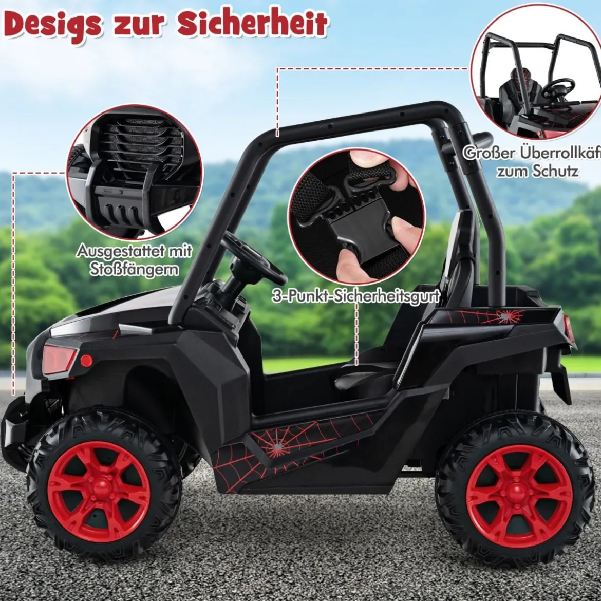 Kinder Elektroauto mit 2,4G Fernsteuerung 24V Elektrofahrzeuge UTV für Kinder ab 3 Jahre