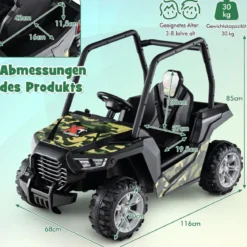 Kinder Elektroauto mit 2,4G Fernsteuerung 24V Elektrofahrzeuge UTV für Kinder ab 3 Jahre