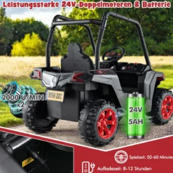 Kinder Elektroauto mit 2,4G Fernsteuerung 24V Elektrofahrzeuge UTV für Kinder ab 3 Jahre