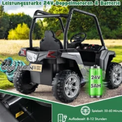 Kinder Elektroauto mit 2,4G Fernsteuerung 24V Elektrofahrzeuge UTV für Kinder ab 3 Jahre