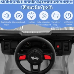 Kinder Elektroauto mit 2,4G-Fernbedienung & MP3 & Hupe 12V Elektro Kinderauto Grau