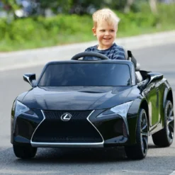Kinder Elektroauto mit 2,4G Fernsteuerung & LED Leuchten & Musik Lexus LC500 Kinderfahrzeug Schwarz