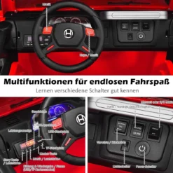 Kinder Elektroauto 2 Sitzer mit 2,4G-Fernbedienung 3 Gang 12V Kinderauto mit MP3 Rot