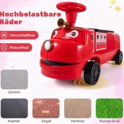 Kinder Elektroauto 12 V Kinderauto Elektrisch mit 2 Sitzen & 2 Motoren 95 x 41 x 51 cm Rot