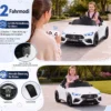 Kinder Elektroauto 12V Mercedes-AMG Kinderauto mit LED-Leuchten & 2,4G-Fernbedienung Weiß