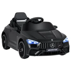 Kinder Elektroauto 12V Mercedes-AMG Kinderauto mit LED-Leuchten & 2,4G-Fernbedienung Schwarz
