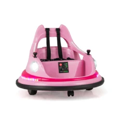 Kinder Elektro-Bumpercar 12V Batterie betrieben mit Fernbedienung & Doppel-Joysticks 360° Drehung Rosa