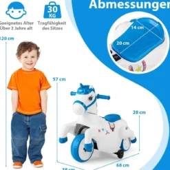 Kinder Elektro Motorrad mit Musik & LED & Stützrädern Elektromotorrad für Kinder ab 3 Jahren