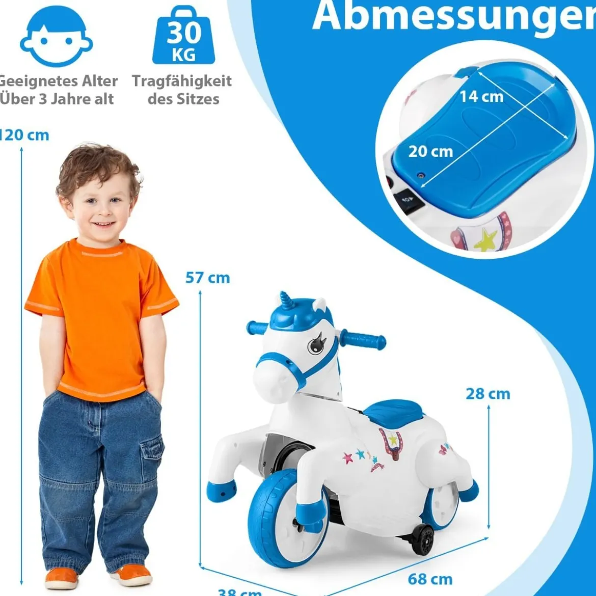 Kinder Elektro Motorrad mit Musik & LED & Stützrädern Elektromotorrad für Kinder ab 3 Jahren