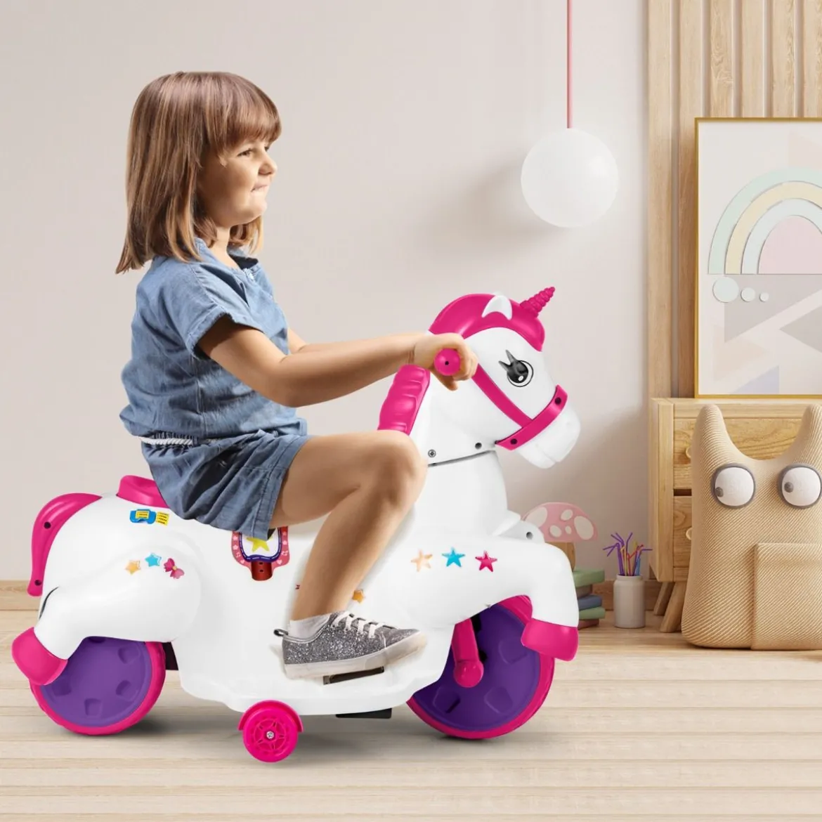 Kinder Elektro Motorrad mit Musik & LED & Stützrädern Elektromotorrad für Kinder ab 3 Jahren