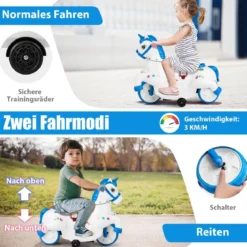 Kinder Elektro Motorrad mit Musik & LED & Stützrädern Elektromotorrad für Kinder ab 3 Jahren