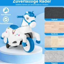 Kinder Elektro Motorrad mit Musik & LED & Stützrädern Elektromotorrad für Kinder ab 3 Jahren