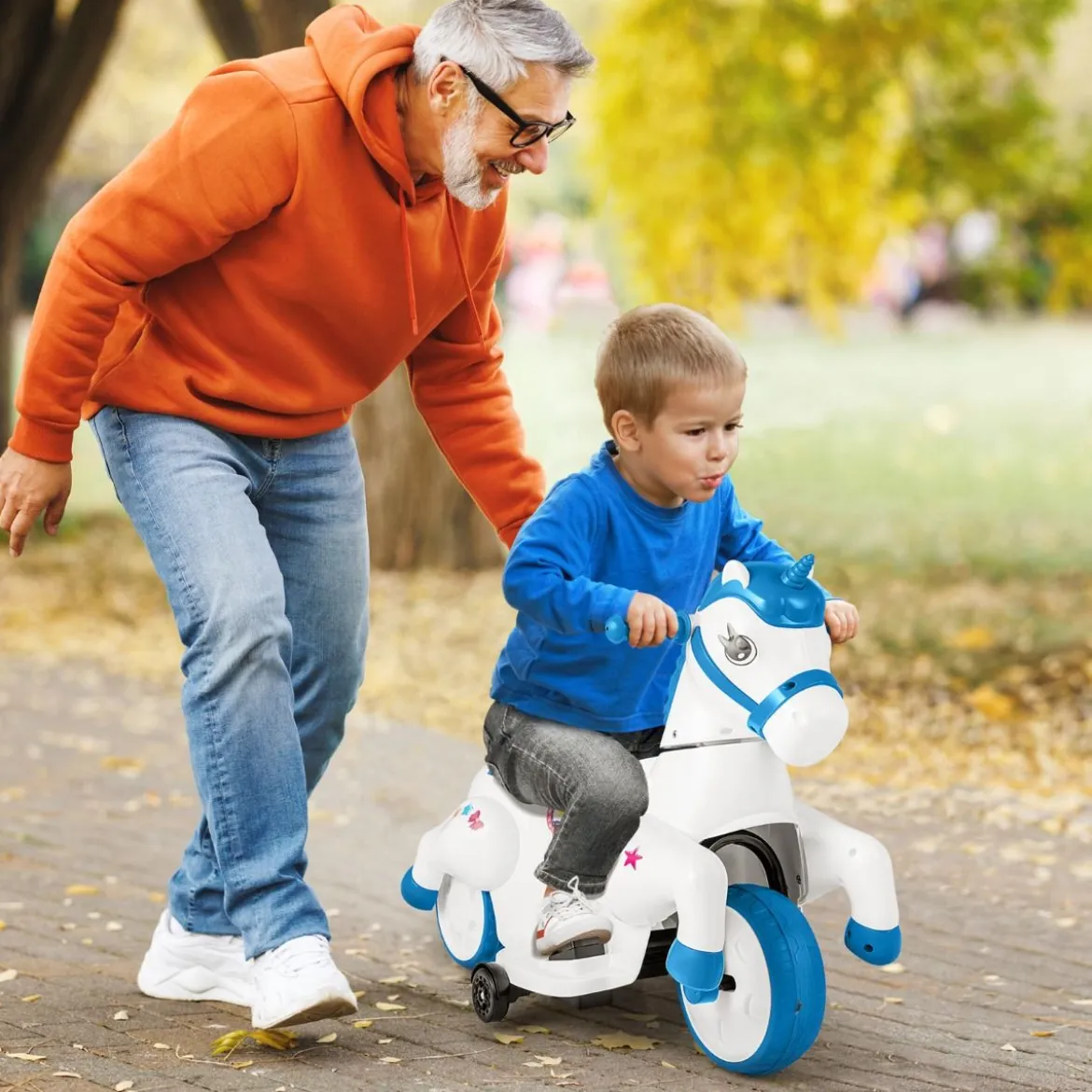 Kinder Elektro Motorrad mit Musik & LED & Stützrädern Elektromotorrad für Kinder ab 3 Jahren