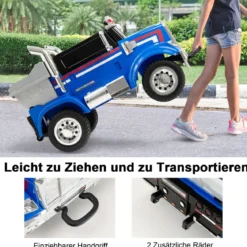 Kinder-Elektro-Traktor Optimus Prime Muldenkipper für Kinder 106,5 x 63,5 x 70 cm Blau