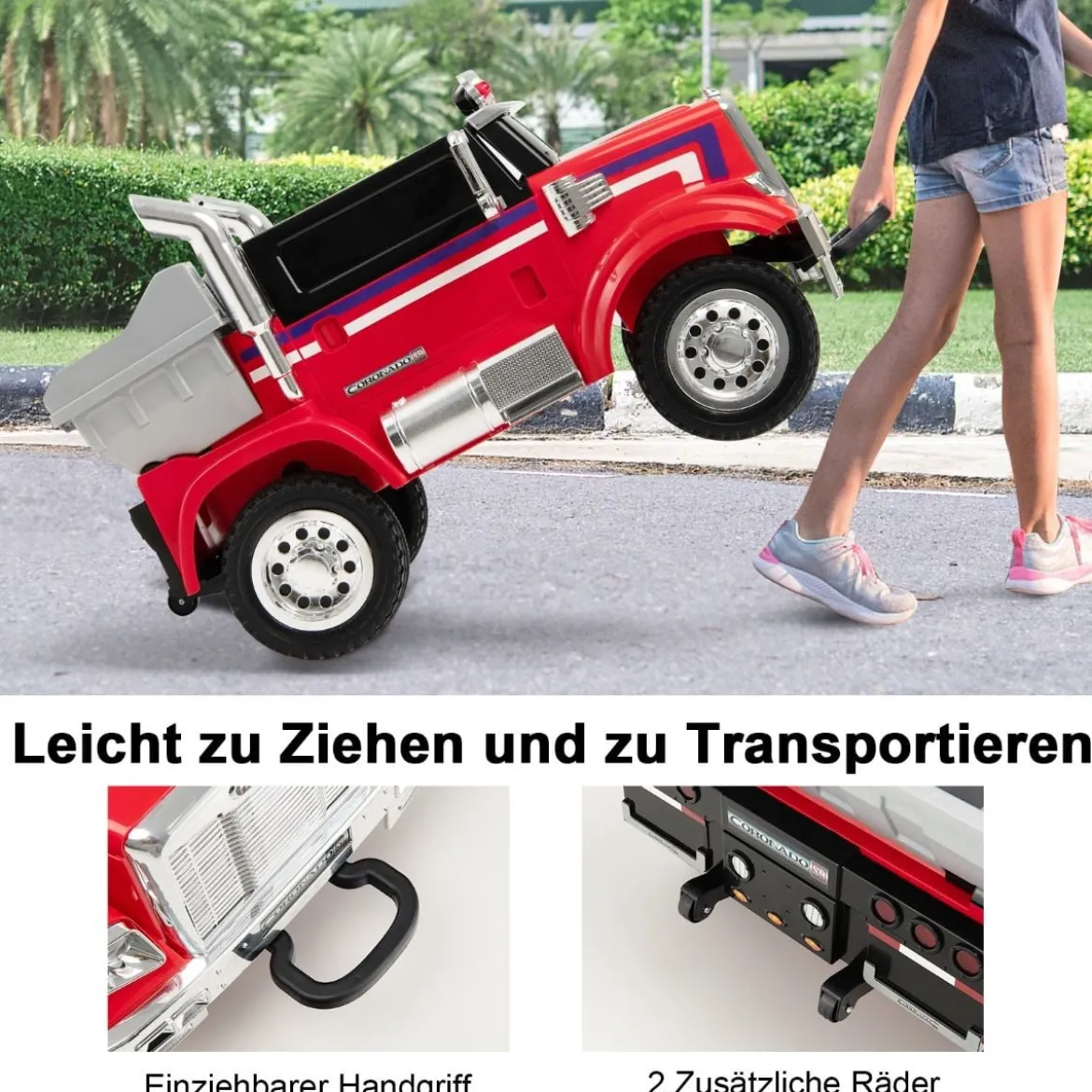 Kinder-Elektro-Traktor Optimus Prime Muldenkipper für Kinder 106,5 x 63,5 x 70 cm Rot