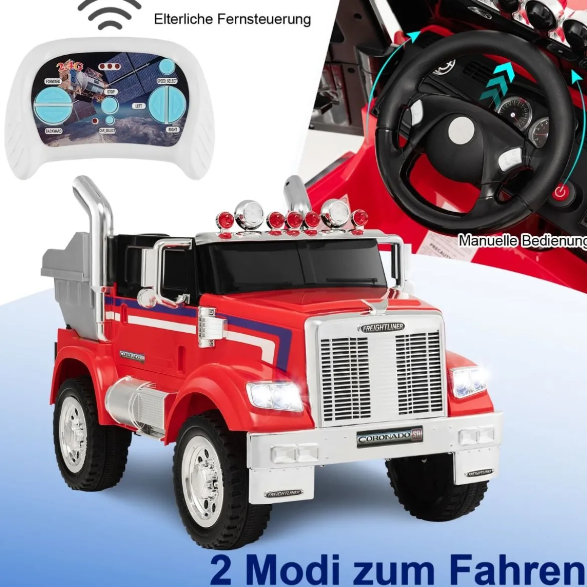 Kinder-Elektro-Traktor Optimus Prime Muldenkipper für Kinder 106,5 x 63,5 x 70 cm Rot