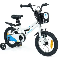 Kinderfahrrad 14/16 Zoll Fahrrad mit Höhenverstellbarem Sattel & Lenker für 3-5/4-7 Jahre Blau/Weiß