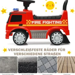 Kinder-Feuerwehrauto lizenzierter Mercedes Benz Schiebeauto 62 x 29 x 43 cm Rot