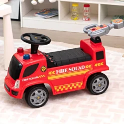 Kinder Feuerwehrauto mit Seifenblasenpistole für Kinder von 18-36 Monaten Rot