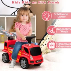 Kinder Feuerwehrauto mit Seifenblasenpistole für Kinder von 18-36 Monaten Rot
