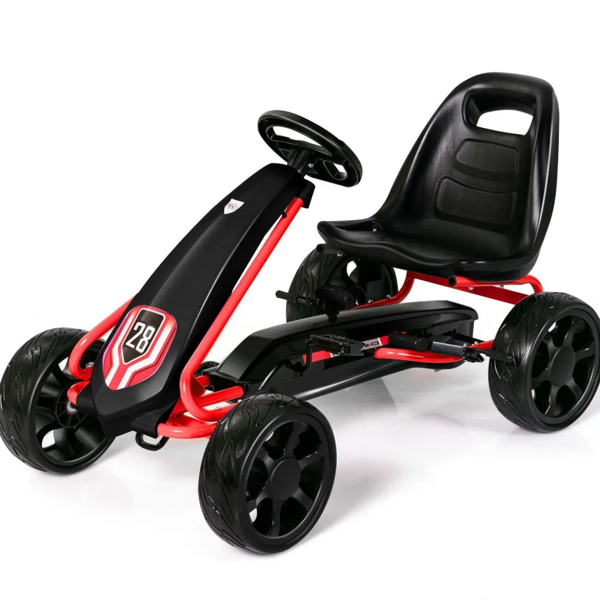 Kinder Gokart Kinder-Kart mit verstellbarem Sitz Kindergefährt 104 x 59 x 62 cm Schwarz