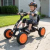 Kinder Gokart Verstellbarer Sitz Pedal Vorwärts Rückwärts Reifen Outdoor für 3-8 Jahre Schwarz