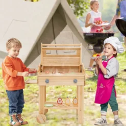Kinder Grill-Spielset mit Spiel-Lebensmitteln & Grill-Werkzeugen & Zubehör Küchen Set