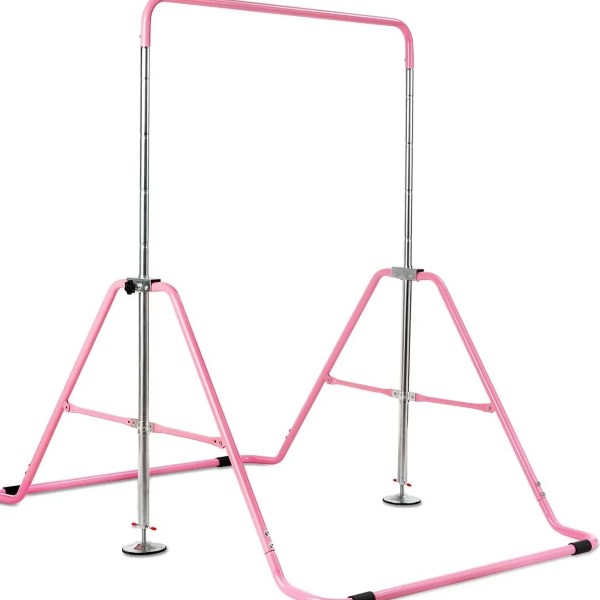 Kinder Gymnastikstange Höhenverstellbar Reckstange 90-130 cm Faltbare Turnstange Rosa