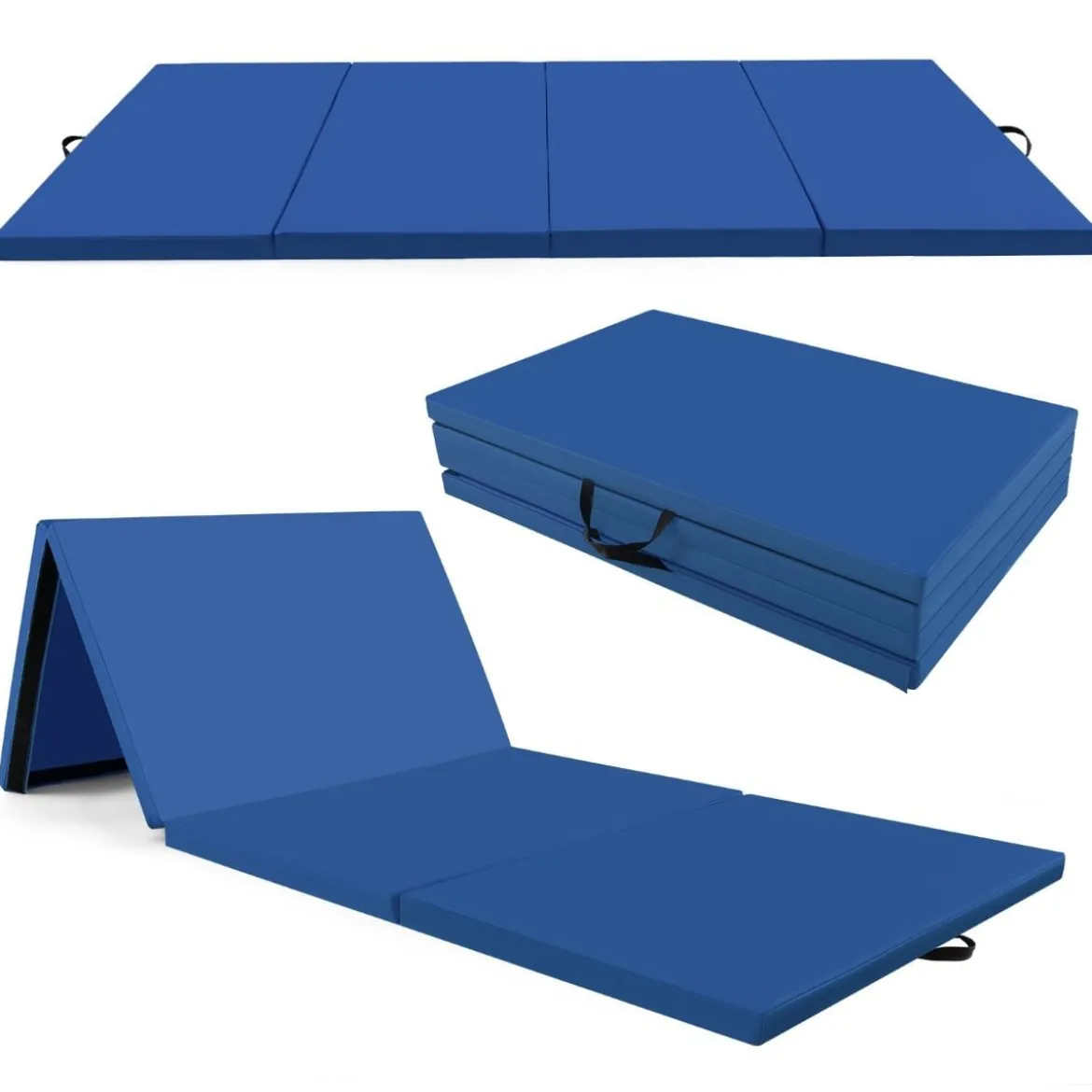 Kinder Gymnastikstange mit Gymnastikmatte Höhenverstellbar Reckstange 90-130 cm Blau