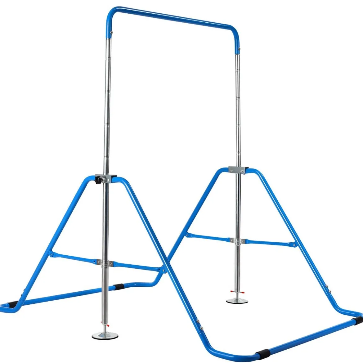 Kinder Gymnastikstange mit Gymnastikmatte Höhenverstellbar Reckstange 90-130 cm Blau