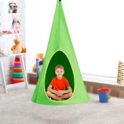 Kinder Hängehöhle Hängesessel Hängezelt Hängehöhle Hängesessel Kinder Fly Schaukel 80x80x140cm Grün