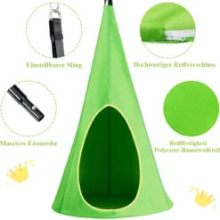Kinder Hängehöhle Hängesessel Hängezelt Hängehöhle Hängesessel Kinder Fly Schaukel 80x80x140cm Grün