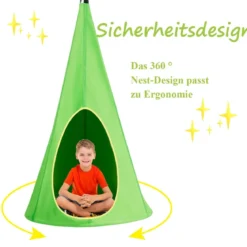 Kinder Hängehöhle Hängesessel Hängezelt Hängehöhle Hängesessel Kinder Fly Schaukel 80x80x140cm Grün