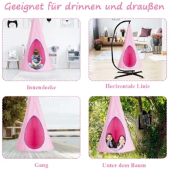 Kinder Hängehöhle Hängesessel Kinder Pod Hängesessel Hängezelt Hängehöhle Hängesessel 80x80x140cm Rosa