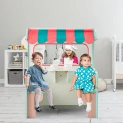 Kinderküche Doppelseitiges Kochspielzeug mit Wasserhahn Spüle Herd Ofen 71 x 53 x 91,5 cm