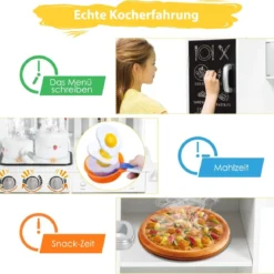 Kinderküche mit Tafel & Simulierten Geräuschen 83 x 32 x 80 cm Weiß