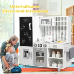 Kinderküche mit Tafel & Simulierten Geräuschen 83 x 32 x 80 cm Weiß