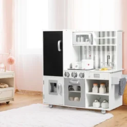 Kinderküche mit Tafel & Simulierten Geräuschen 83 x 32 x 80 cm Weiß