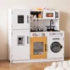 Kinderküche mit Zubehör Spielküchen-Spielzeugset mit Ofen & Waschmaschine