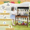 Kinderküchen aus Tannenholz mit Drehbarem Wasserhahn & Abnehmbarem Spülbecken & Kreidetafel