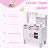 Kinder-Küchen-Spielset Kinderküche Spielzeugküche für Kleinkinder 55 x 30 x 80cm Rosa + Weiß
