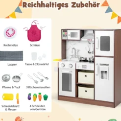 Kinderküchen-Spielset moderne Spielzeugküche mit attraktiven Lichtern Kaffee