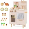 Kinderküche Puppenküche mit Herd Spüle & Geschirrspüler 50,5 x 30,5 x 80,5 cm für Kinder ab 3 Jahren