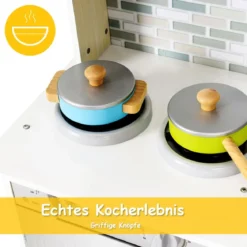 Kinderküche Spielküche Kinderspielküche Grau 57 x 28 x 95,5 cm Holz