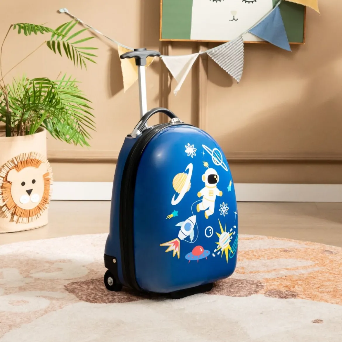 16" Kinderkoffer mit 2-stufigem Teleskopgriff Kindertrolley Kinder Handgepäck Astronauten