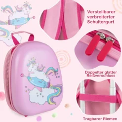 Kinderkoffer 2-Teiliges Kinder-Gepäckset Handgepäck- und Rucksack-Set Rosa