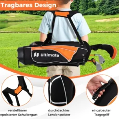 Kinder Komplettes Golf-Schlägerset Rechtshänder Golfset für Kinder von 11-13 Jahren Orange