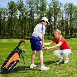 Kinder Komplettes Golf-Schlägerset Rechtshänder Golfset für Kinder von 11-13 Jahren Orange
