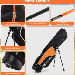 Kinder Komplettes Golf-Schlägerset Rechtshänder Golfset für Kinder von 8-10 Jahren Orange