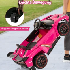 Kinder Lamborghini Elektroauto mit Fernbedienung & LED Scheinwerfer & Hupe & Musik Kinderfahrzeug